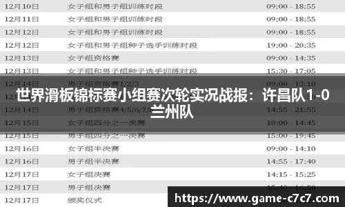世界滑板锦标赛小组赛次轮实况战报：许昌队1-0兰州队